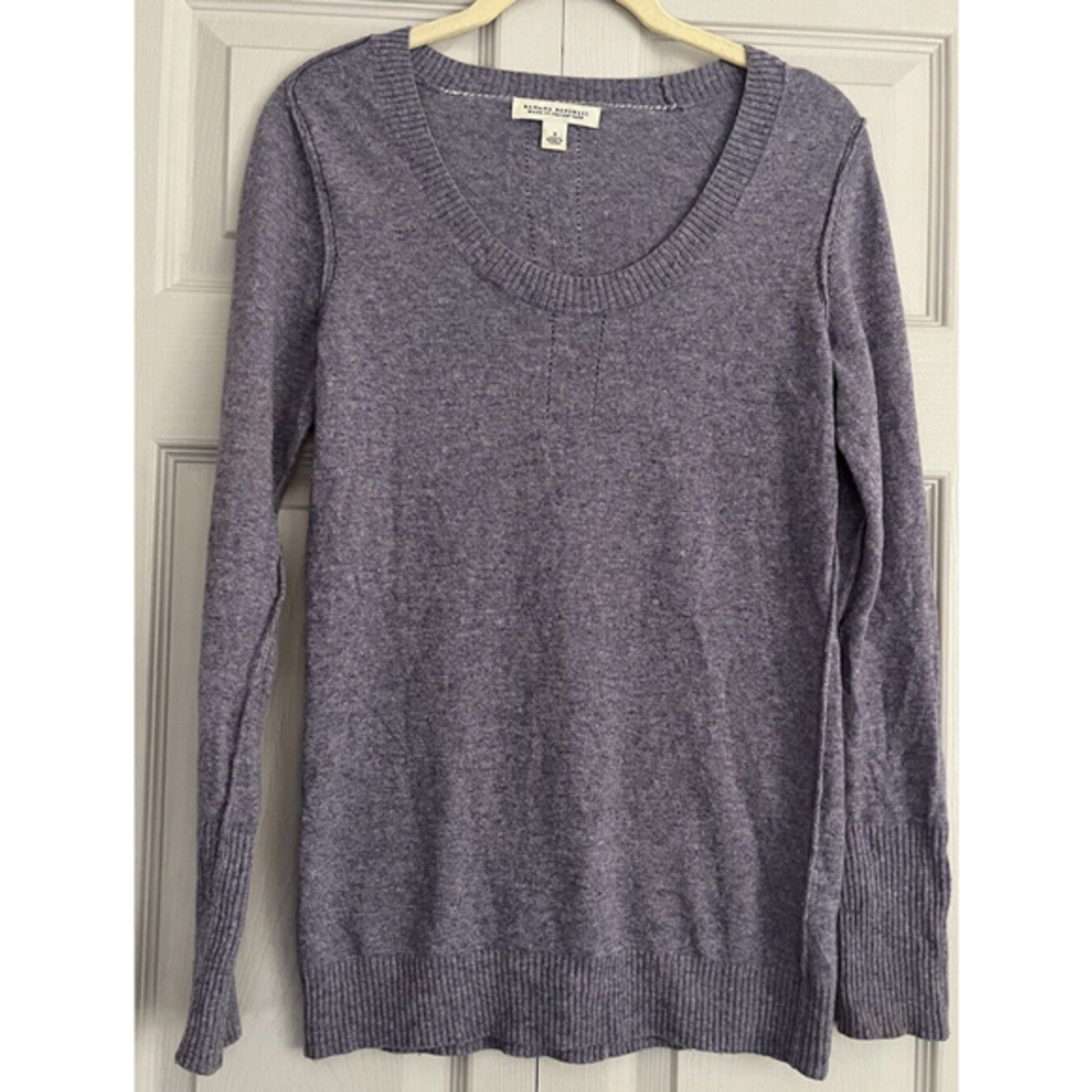 Banana Republic Women’s Purple Ribbed Wool Blend Italian Yarn Sweater Sz Small‎